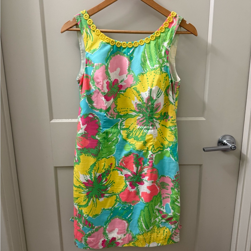 Lilly Pulitzer Delia Shorely Blue Floral Shift Dress